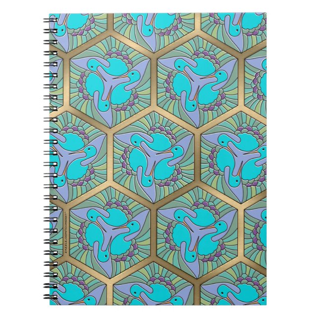 Caderno Espiral Peacock Mosaica (Frente)