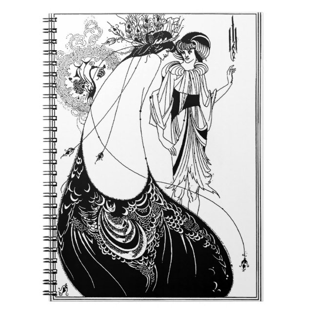 Caderno Espiral Peacock Skirt Beardsley Art Nouveau (Frente)
