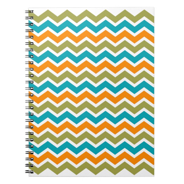 Caderno Espiral Peacock Vibrant Tribal Zigzag (Frente)