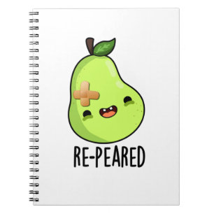 Caderno Espiral Pear Pun Engraçado Novamente Fruta