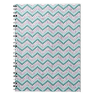 Caderno Espiral Pearl Floral Teal ZigZag Padrão
