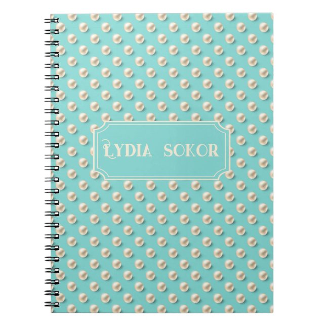 Caderno Espiral Pearl Personalizado e Notebook Teal (Frente)