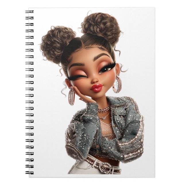 Caderno Espiral  Pearl Pout Glam Girl Spiral Photo Notebook (Frente)