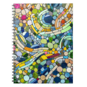 Caderno Espiral Pebbles - Arte Mosaica Colorida