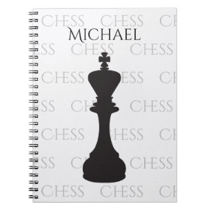 Caderno Espiral Peça Clássica de Xadrez Personalizada do Rei