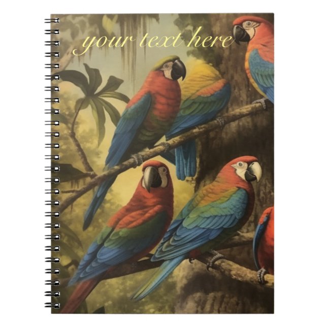 Caderno Espiral Peças de cena botânica de safra personalizáveis (Frente)