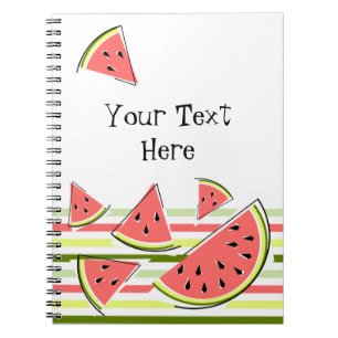 Caderno Espiral Peças de melancia Texto fino