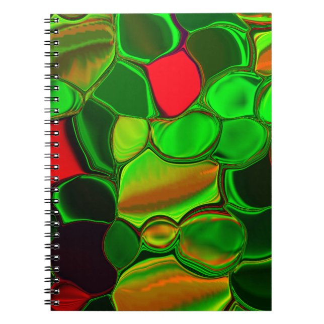 Caderno Espiral Pedaços de mandris, cír e formas arredon dados. (Frente)