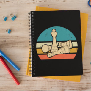 Caderno Espiral Pedaços de xadrez sunset Coloridos Vintage