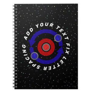 Caderno Espiral Pedra Curling rolando como a órbita da Terra