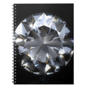 Caderno Espiral Pedra de diamante: faísca do espaço negro.