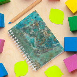 Caderno Espiral Pedra Mineral Chrysocolla Azul