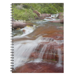 Caderno Espiral Pedra vermelha em Baring Creek na Glacier National