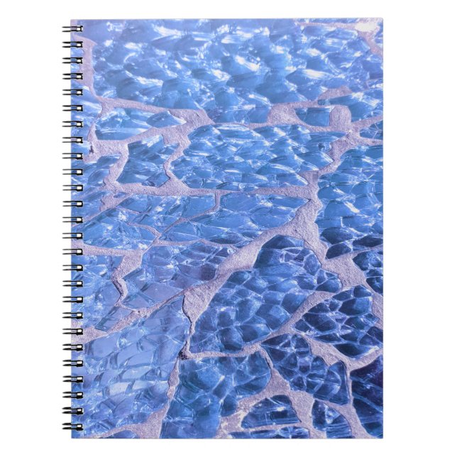 Caderno Espiral Pedras Azuis De Glitter Festivo (Frente)