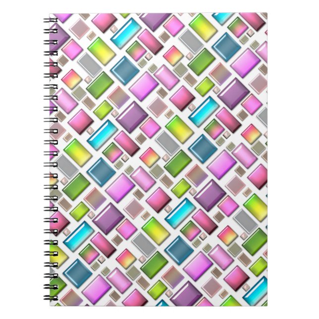 Caderno Espiral Pedras preciosos e mãe de pérolas (Frente)