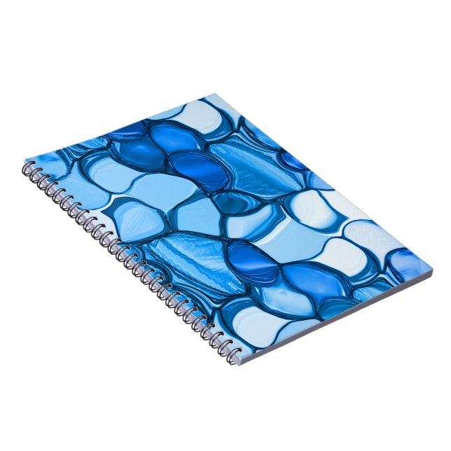 Caderno Espiral Pedras redondas em tons semelhantes ao azul real (Lado Direito)