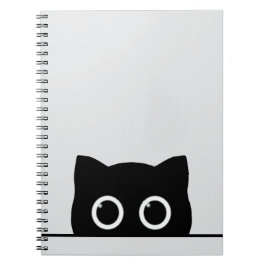 Caderno Espiral Peeking Black Cat Spiral Photo Notebook