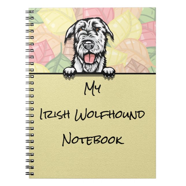 Caderno Espiral Peeking Cute Irish Wolfhound notebook (Frente)