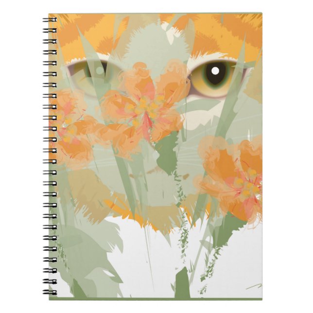 Caderno Espiral Peeper Laranja Cat Foliage (Frente)