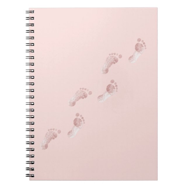 Caderno Espiral Pegadas Cor-de-Rosa (Frente)