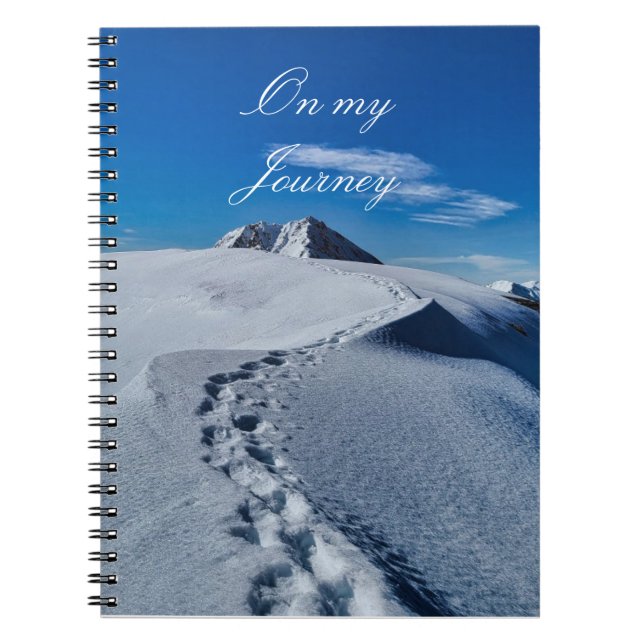 Caderno Espiral Pegadas no Bloco de Notas de Neve (Frente)