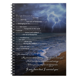 Caderno Espiral Pegadas no poema da areia