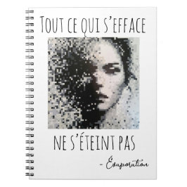 Caderno Espiral Peinture visage noir et blanc en pixel 