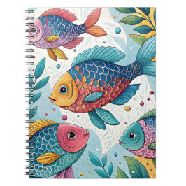 Caderno Espiral Peixe-arco-íris submarino