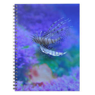 Caderno Espiral Peixe-Leão-Aquário Peixe-Púrpura Pterois Zebrafish