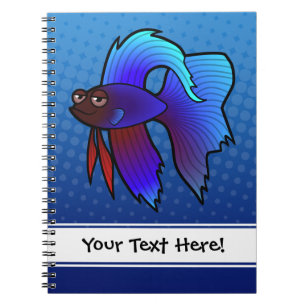 Caderno Espiral Peixe-Lutador-Siamês Desenhado / Peixe-Lutador