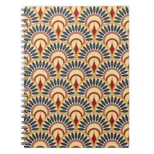 Caderno Espiral Peixe-Motif Egípcio Espalha-Se Sem-Padrões