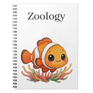 Caderno Espiral Peixe-Palhaço Fofo de Zoologia