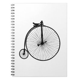 Caderno Espiral Peixe preto pedrado bicicleta vintage