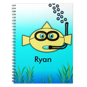 Caderno Espiral Peixe Snorkel com Nome