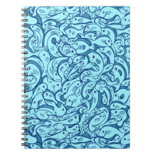 Caderno Espiral Peixes Azuis no Notebook Espiral do Mar