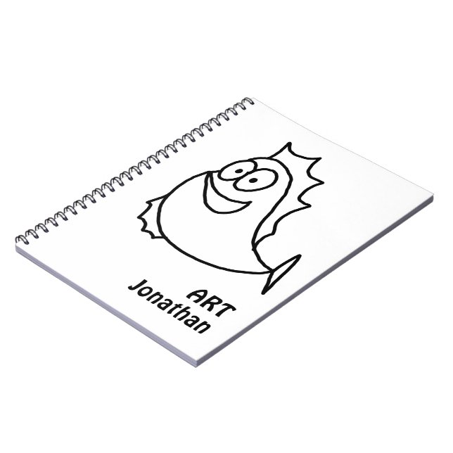 Caderno Espiral Peixes Brancos e Pretos (Left Side)