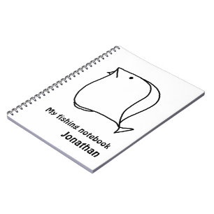 Caderno Espiral Peixes Caprichosos Preto e Branco