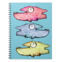 Caderno Espiral Peixes coloridos felizes e dentuços no mar
