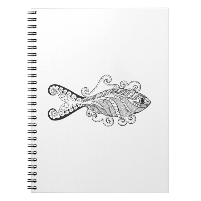 Caderno Espiral Peixes estilizados (Frente)