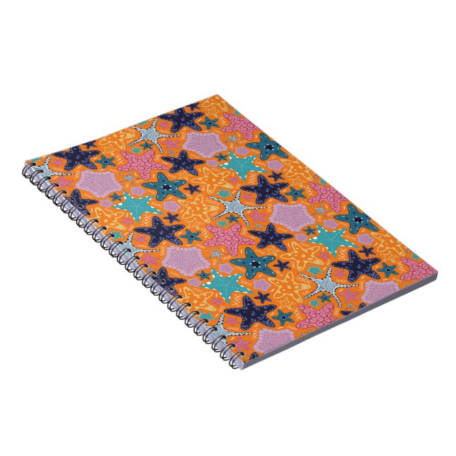 Caderno Espiral Peixes-estrela coloridos (Lado Direito)