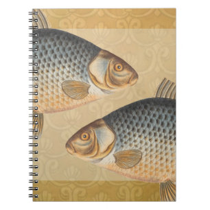 Caderno Espiral Peixes+trabalho de arte+design+pesca+pesca+pesca
