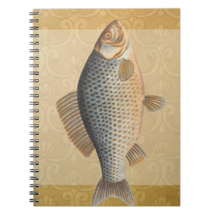 Caderno Espiral Peixes+trabalho de arte+design+pesca+pesca+pesca