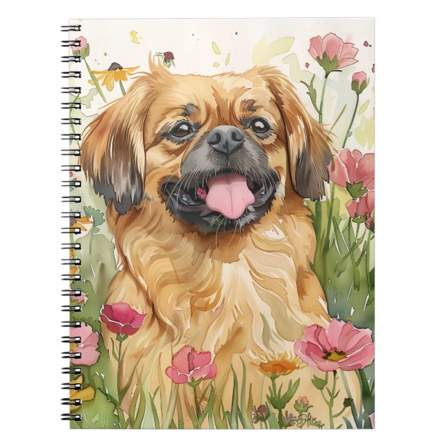 Caderno Espiral Pekingese Journal – Watercolor Cover (Frente)