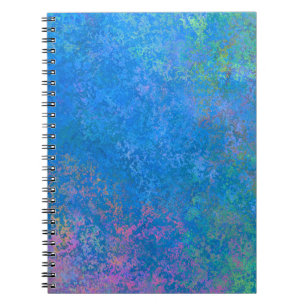 Caderno Espiral Pelas Tinta de Álcool do Mar, Corante de Abstrato