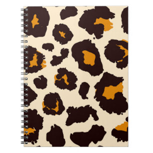 Caderno Espiral Pele Chita, Textura Impressa De Animais.