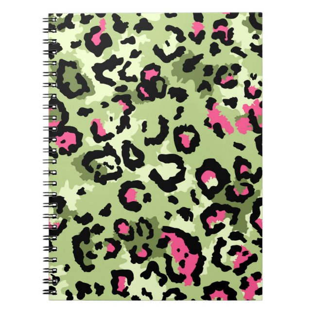 Caderno Espiral Peles de leopardo, um padrão uniforme em moda. (Frente)