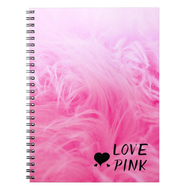 Caderno Espiral Peles finas de Felpudo Rosa Quente (Frente)
