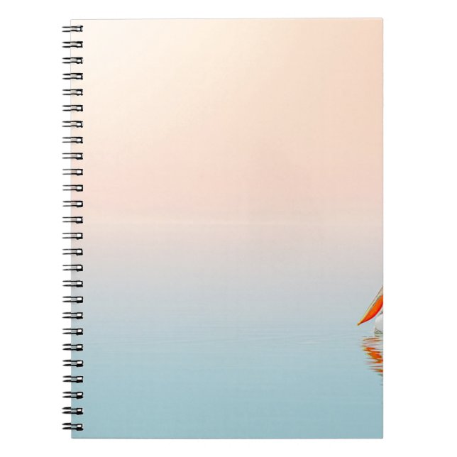 CADERNO ESPIRAL PELICAN BRANCO NO CORPO DA ÁGUA (Frente)