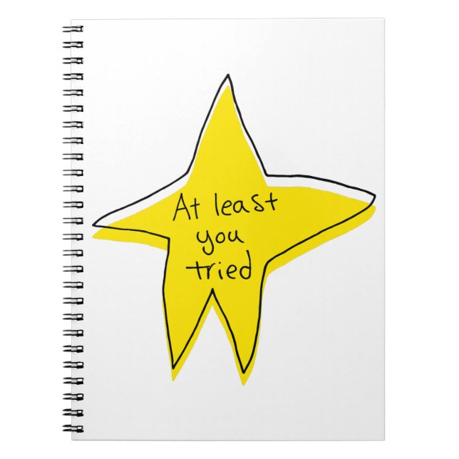 Caderno Espiral Pelo Menos Você Tentou - Estrela Amarela (Frente)