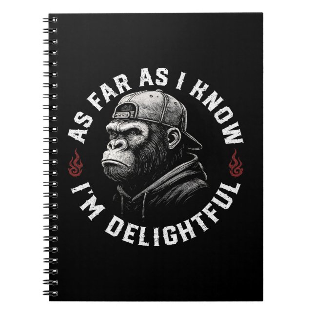 Caderno Espiral Pelo que eu sei, sou um macaco engraçado (Frente)